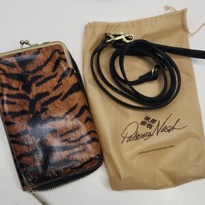 Patricia Nash Tiger-Print Crossbody Wallet in Brown and Black